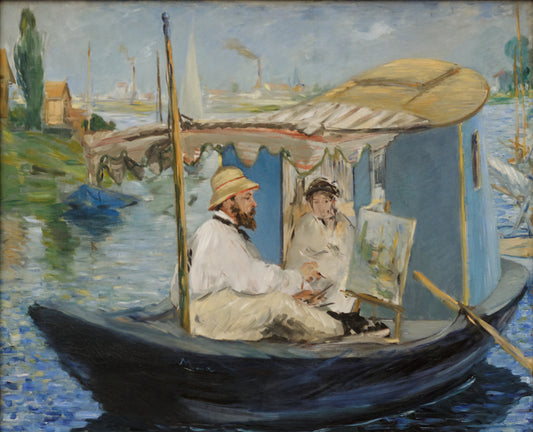 Monet Stüdyo Teknesinde Resim Yapıyor Edouard Manet